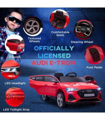 12V Kids Electric Ride-On Car/ w Remote Control, Lights, Music - Red