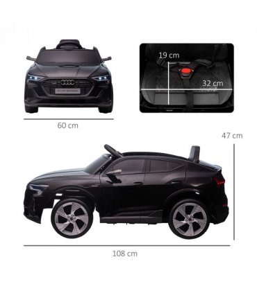 12V Kids Electric Ride-On Car/ w Remote Control, Lights, Music - Black