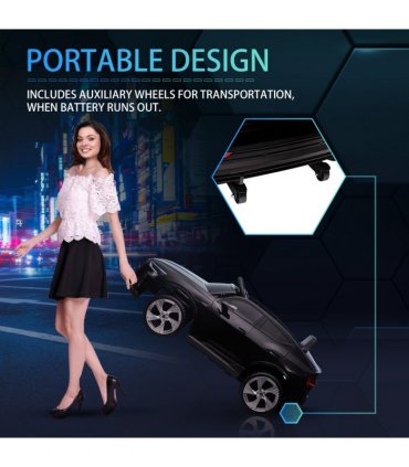 12V Kids Electric Ride-On Car/ w Remote Control, Lights, Music - Black