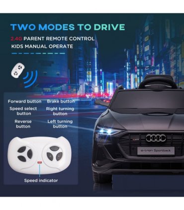 12V Kids Electric Ride-On Car/ w Remote Control, Lights, Music - Black