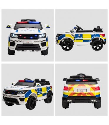 12V Kid Electric Ride On Police Car w/ Remote Siren Bluetooth 3-6 Years HOMCOM