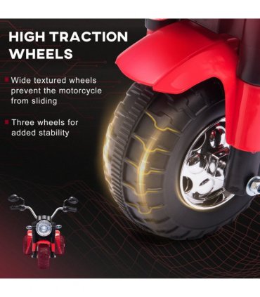 Kids 6V Electric Motorcycle Ride-On Toy Battery 18 - 36 Months Red HOMCOM
