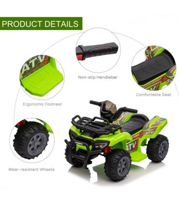6V Kids Electric Ride on Car Toddler Quad Bike ATV for 18-36 month