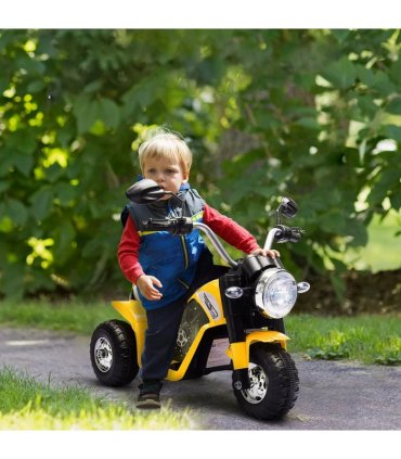 Kids 6V Electric Motorcycle Ride-On Toy Battery 18 - 36 Months Yellow HOMCOM