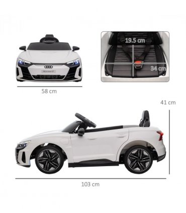 Audi RS e-tron GT Licensed 12V Kids Electric Ride on W/ Remote, White