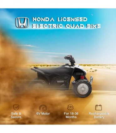 Honda Licensed Kids Electric Quad Bike 6V ATV Ride On 1.5-3 Years Black