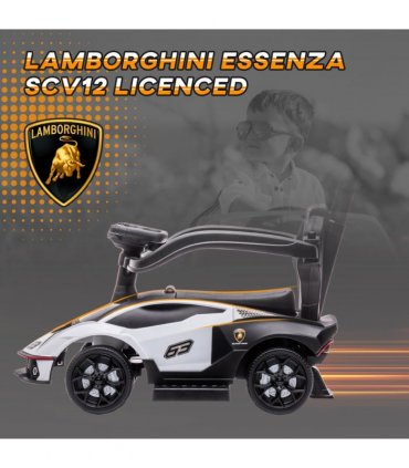 Lamborghini 2 in 1 Baby Ride on Push Car Toddler Push Along Car, White