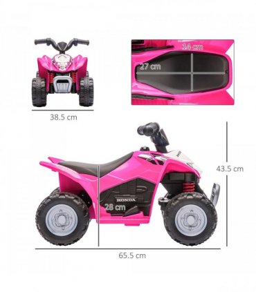 Honda Licensed Kids Electric Quad Bike 6V ATV Ride On 1.5-3 Years Pink