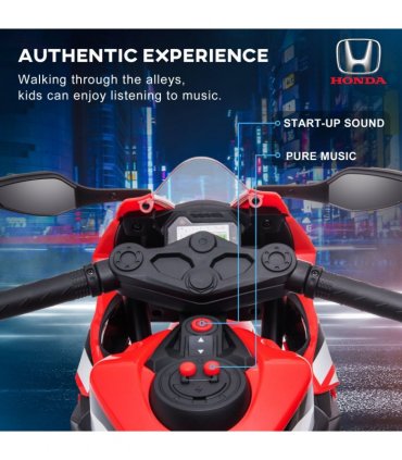 Honda Licensed 6V Kids Electric Motorbike Ride On Car for 3-5 Years Red HOMCOM