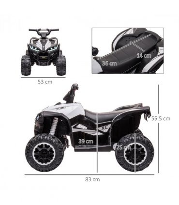 HOMCOM 12V Electric Quad Bikes for Kids Ride On Car ATV Toy for 3-5 Years