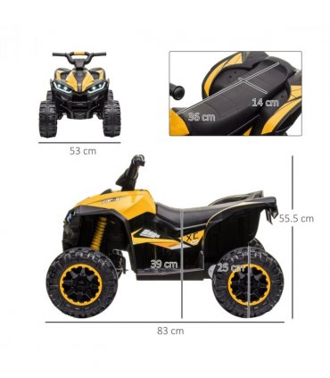 HOMCOM 12V Electric Quad Bikes for Kids Ride On Car ATV Toy for 3-5 Years
