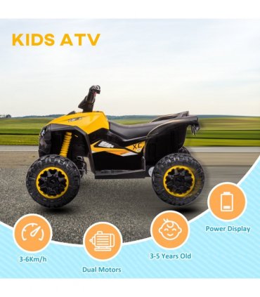 HOMCOM 12V Electric Quad Bikes for Kids Ride On Car ATV Toy for 3-5 Years