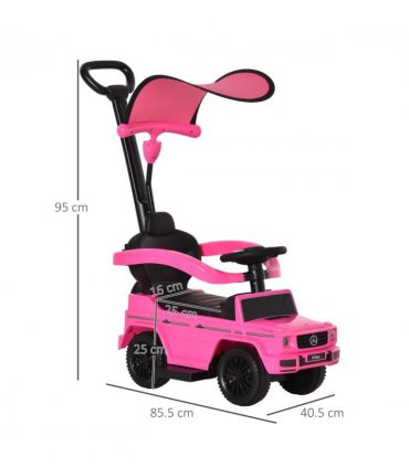 Benz G350 Ride-on Sliding Car Floor Slider Stroller Kids Vehicle, Pink HOMCOM