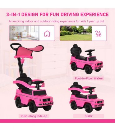 Benz G350 Ride-on Sliding Car Floor Slider Stroller Kids Vehicle, Pink HOMCOM