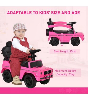 Benz G350 Ride-on Sliding Car Floor Slider Stroller Kids Vehicle, Pink HOMCOM