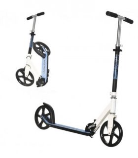 HOMCOM Kick Scooter Commuter Adjustable Height Wheels Foldable Aluminium White