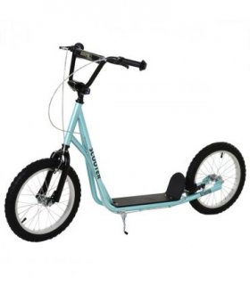 HOMCOM 90-96cm Kids Kick Scooter Adjustable Handlebar Inflatable Wheels Blue