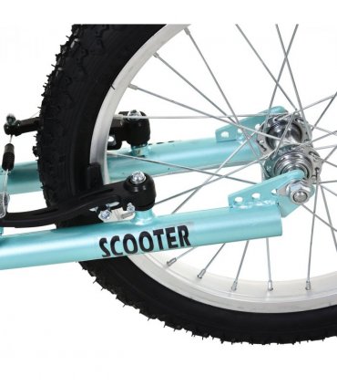 HOMCOM 90-96cm Kids Kick Scooter Adjustable Handlebar Inflatable Wheels Blue