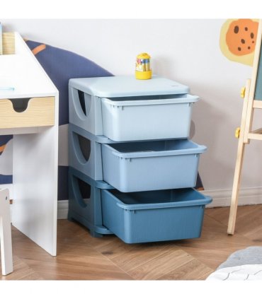 Kids Storage Units with Drawers 3 Tier Chest Vertical Dresser Tower