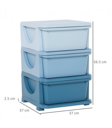 Kids Storage Units with Drawers 3 Tier Chest Vertical Dresser Tower