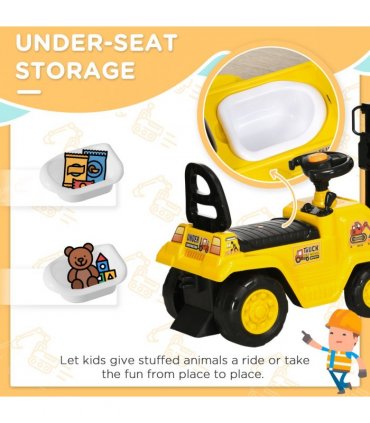 HOMCOM Kids Ride on Forklift Truck w/ Fork Tray, Under Seat Storage, Backrest