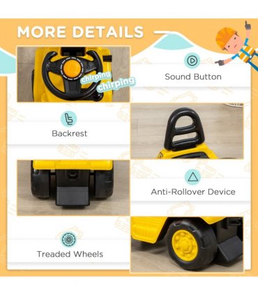 HOMCOM Kids Ride on Forklift Truck w/ Fork Tray, Under Seat Storage, Backrest