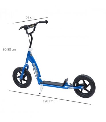 Push Scooter Teen Kids Stunt Bike Ride On with 12" EVA Tyres, Blue, 180cm x 50cm