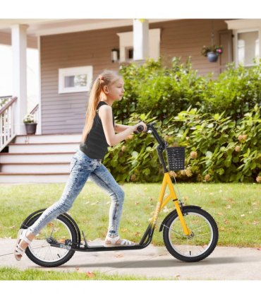 Kids Kick Scooter Teen Ride On Adjustable Children Scooter with Brakes HOMCOM