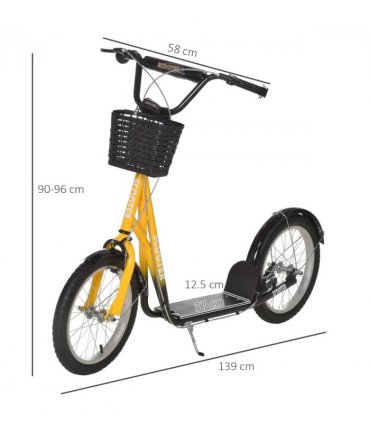 Kids Kick Scooter Teen Ride On Adjustable Children Scooter with Brakes HOMCOM