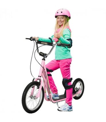 Teen Scooter Adjustable Height Dual Brakes Rubber Wheels Kickstand HOMCOM