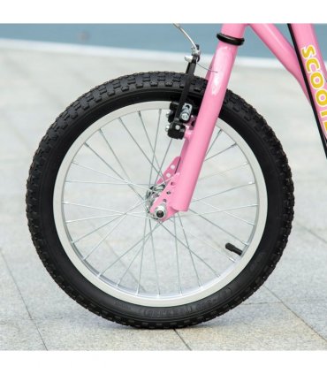 Teen Scooter Adjustable Height Dual Brakes Rubber Wheels Kickstand HOMCOM