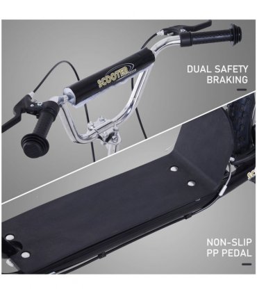 HOMCOM Teen Scooter Adjustable Height Dual Brakes Rubber Wheels Kickstand,