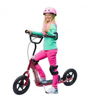 Push Scooter Teen Kids Stunt Bike Ride On with 12" EVA Tyres, Red HOMCOM