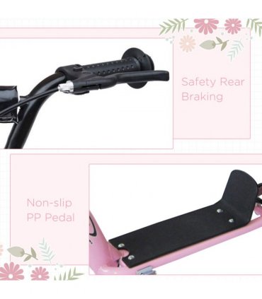 Push Scooter Teen Kids Stunt Bike Ride On with 12" EVA Tyres, Pink HOMCOM