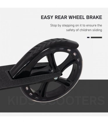 Kids Scooter Ride On Toy Height Adjustable For 7-14 Years, Black HOMCOM