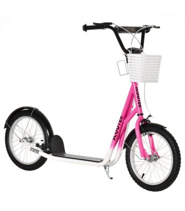 HOMCOM Kids Kick Scooter Teen Ride On Adjustable Children Scooter with Brakes