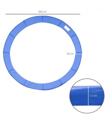 Trampoline Pad Surround Pad Thick Foam Replacement Spare Blue 366cm 12ft