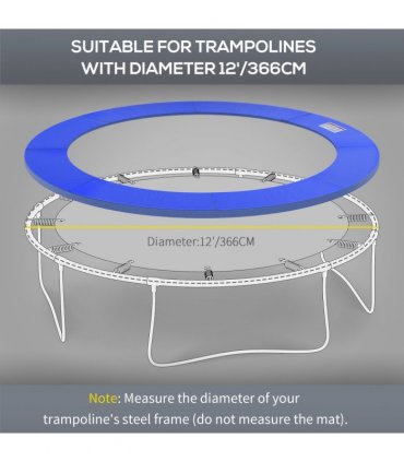 Trampoline Pad Surround Pad Thick Foam Replacement Spare Blue 366cm 12ft