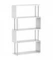 Bookcase White 5-Tier S-Shaped Modern Design Room Divider 80x30x145cm 25kg