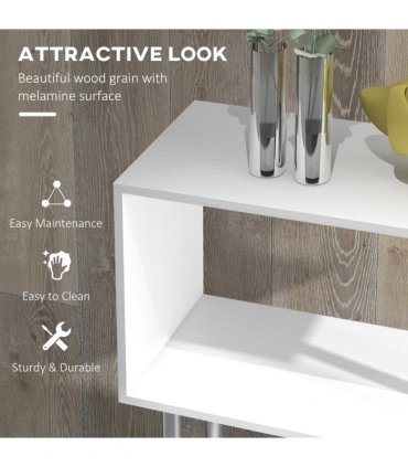 Bookcase White 5-Tier S-Shaped Modern Design Room Divider 80x30x145cm 25kg