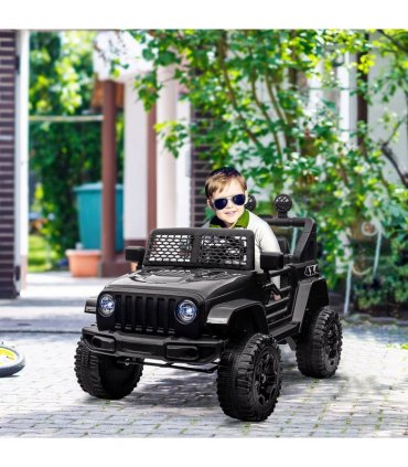 12V Kids Electric Ride On Car Truck Off-road Toy Remote Control Black HOMCOM