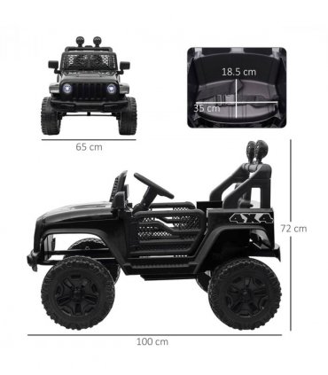 12V Kids Electric Ride On Car Truck Off-road Toy Remote Control Black HOMCOM
