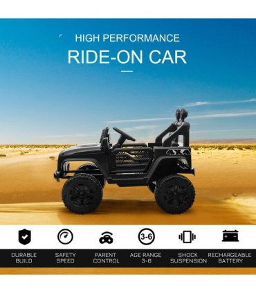 12V Kids Electric Ride On Car Truck Off-road Toy Remote Control Black HOMCOM