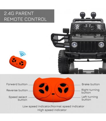 12V Kids Electric Ride On Car Truck Off-road Toy Remote Control Black HOMCOM