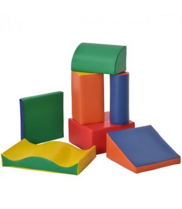 HOMCOM 7 Pcs Kids Soft Foam Puzzle Play Blocks Set Learning Toddler Activity
