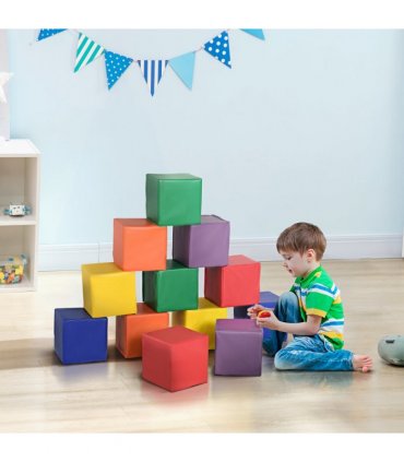 12 Piece Kids Soft Play Blocks Soft Foam Toy Building Stacking Block Multi-color