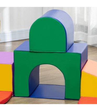 HOMCOM 7 Pieces Kids Foam Soft Play Set Toddler Climbers Play Structures
