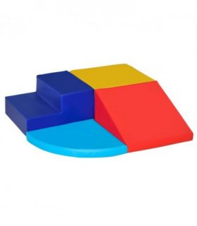 HOMCOM 4-piece Soft Play Set Climb and Crawl Foam Toddler Activity Toys