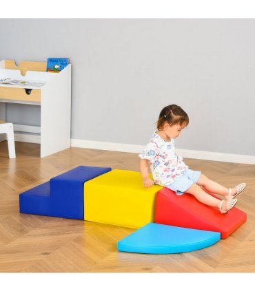 HOMCOM 4-piece Soft Play Set Climb and Crawl Foam Toddler Activity Toys