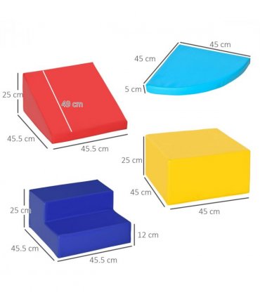 HOMCOM 4-piece Soft Play Set Climb and Crawl Foam Toddler Activity Toys